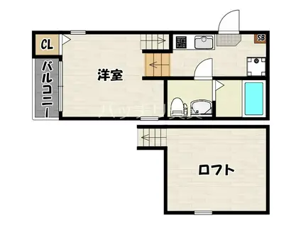 グランコンフォール博多千代III(1K/1階)の間取り写真