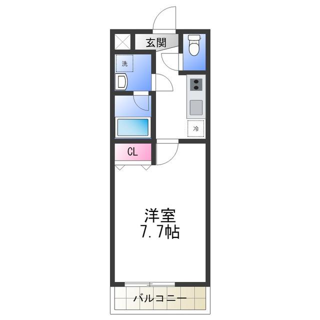 フジパレス初芝駅南II番館(1K/1階)の間取り写真