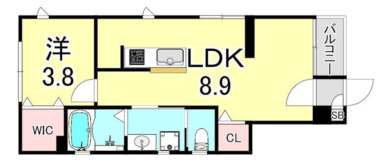 セゾン神田Ⅱ(1LDK/1階)の間取り写真