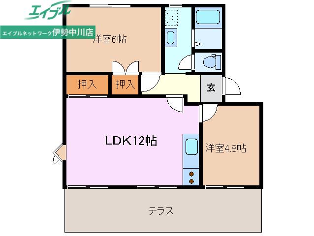メゾン近(2LDK/1階)の間取り写真