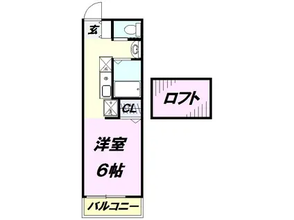 ピソ・リベルタII(ワンルーム/2階)の間取り写真