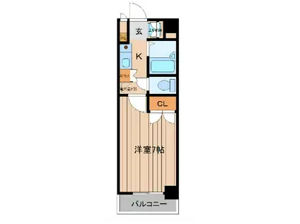 サンシティ北四番丁(1K/6階)の間取り写真