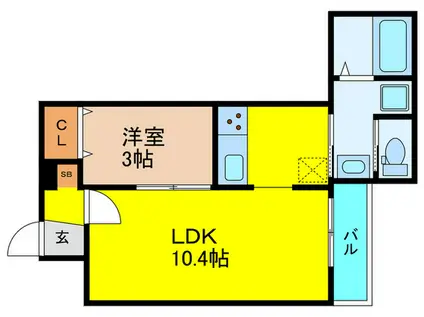 アレグリア香里園(1LDK/2階)の間取り写真