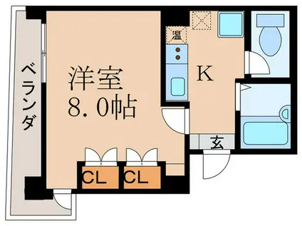 ARCーWAK(1K/3階)の間取り写真