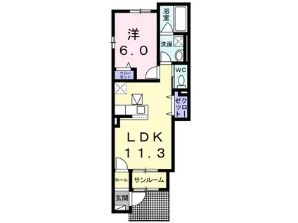 アーブル(1LDK/1階)の間取り写真