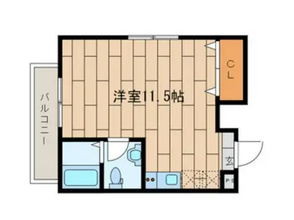 イルマーレ(ワンルーム/2階)の間取り写真