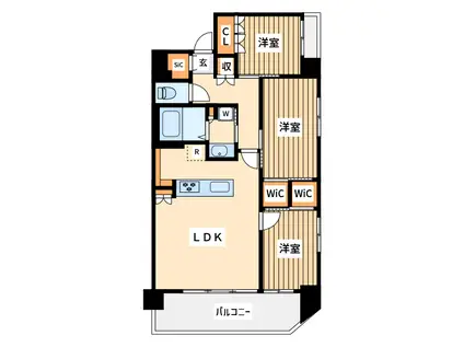 リビオ新横浜(3LDK/11階)の間取り写真