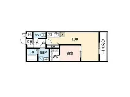 PERSIMMON(1LDK/1階)の間取り写真