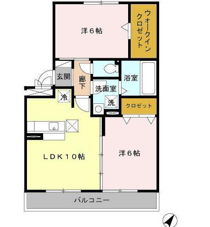 ジラソーレ(2LDK/1階)の間取り写真