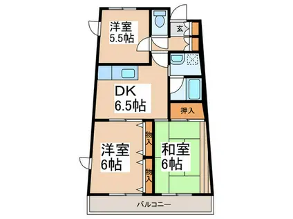 フェアネスハイム(3DK/3階)の間取り写真