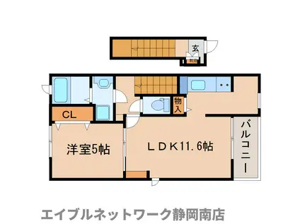 ムーン.エレガンス(1LDK/2階)の間取り写真