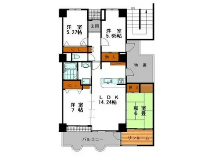 シャトー ブランシェ(4LDK/10階)の間取り写真