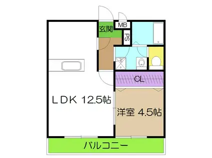 グランパレスパゴダ(1LDK/2階)の間取り写真
