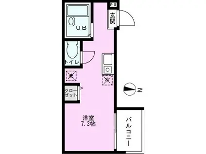 メルディア西亀有(ワンルーム/2階)の間取り写真