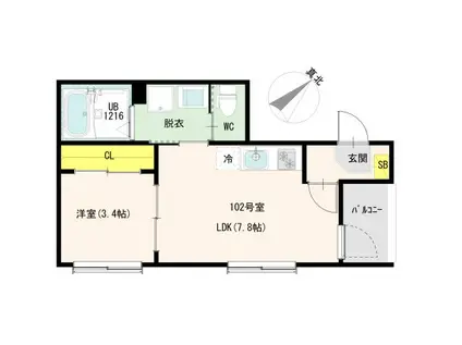 アルテアテラス池袋(1LDK/1階)の間取り写真