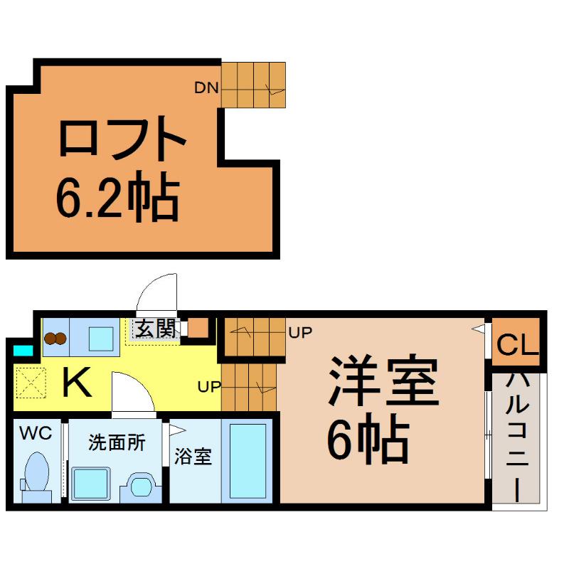RESIDENCE IMAIKE(1K/1階)の間取り写真