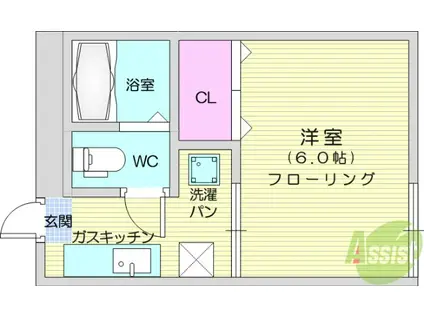 CASA瑞兆(1K/2階)の間取り写真