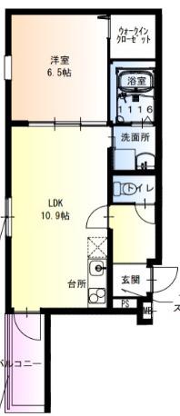 フジパレスJR塚口II番館(1LDK/3階)の間取り写真