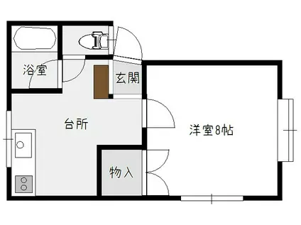 スリーハイツ(1DK/1階)の間取り写真