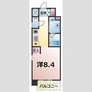LA LUCE(1K/8階)の間取り写真