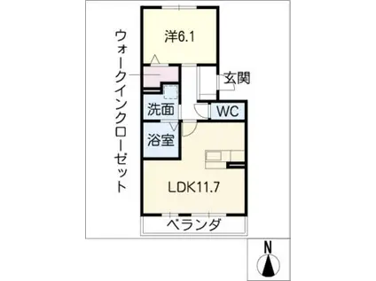 LIFE伝治山(1LDK/3階)の間取り写真
