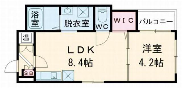 マリブガーデン堺駅前(1LDK/2階)の間取り写真