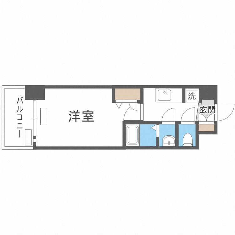 プレサンス堺筋本町センティス(1K/8階)の間取り写真