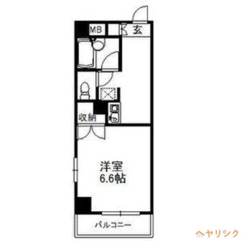 メゾンヤスフク(1K/2階)の間取り写真