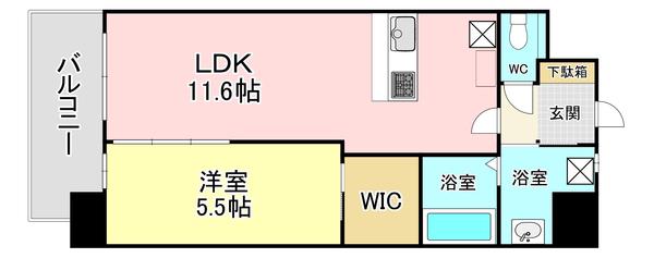 リオ・グランデ(1LDK/1階)の間取り写真