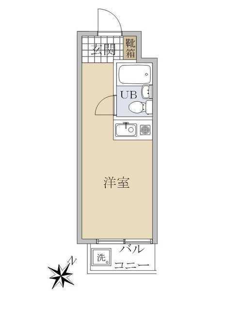 コアクレスト福生(ワンルーム/1階)の間取り写真