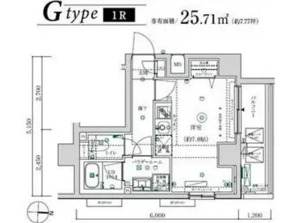 MAXIV武蔵新城TRE(ワンルーム/3階)の間取り写真