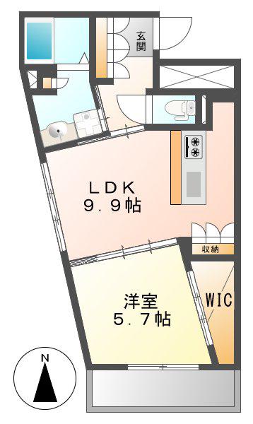 グランドゥール千種(1LDK/1階)の間取り写真