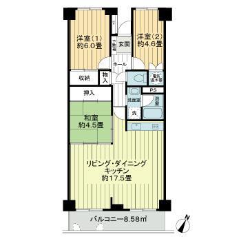 長町サンハイツC(3LDK/7階)の間取り写真