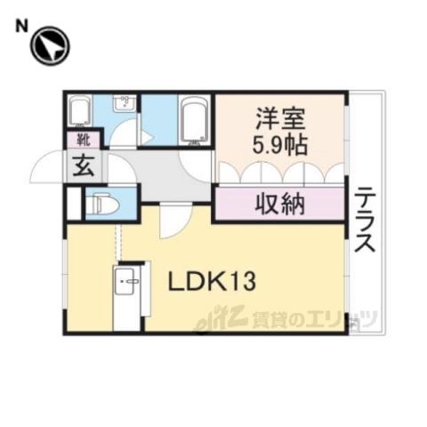 プラムハウスⅡ(1LDK/1階)の間取り写真