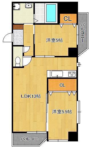 CASA・CONFORIA(2LDK/4階)の間取り写真