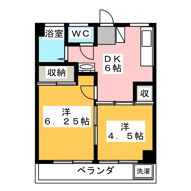 コーポタカギ(2DK/3階)の間取り写真