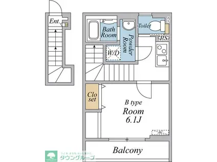 リブリ・国立ルミエール(1K/2階)の間取り写真