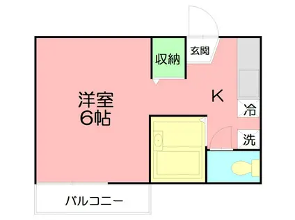 ドミール湘南II(ワンルーム/2階)の間取り写真