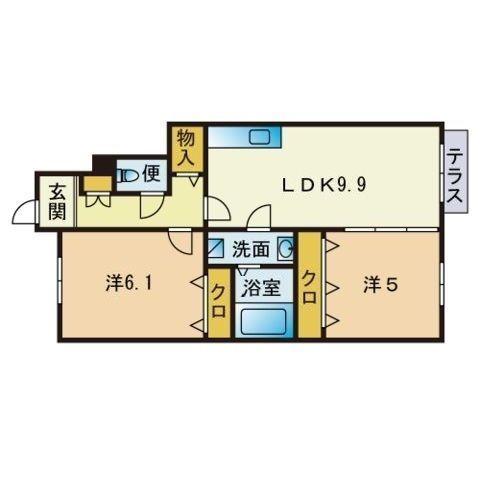 ザナドゥ Ⅰ(2LDK/1階)の間取り写真