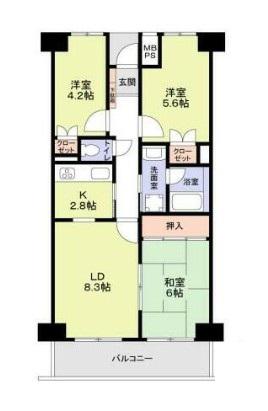 イーストヒル町屋(3LDK/13階)の間取り写真