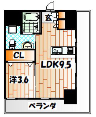 ベーシックビルディング八幡(1LDK/3階)の間取り写真