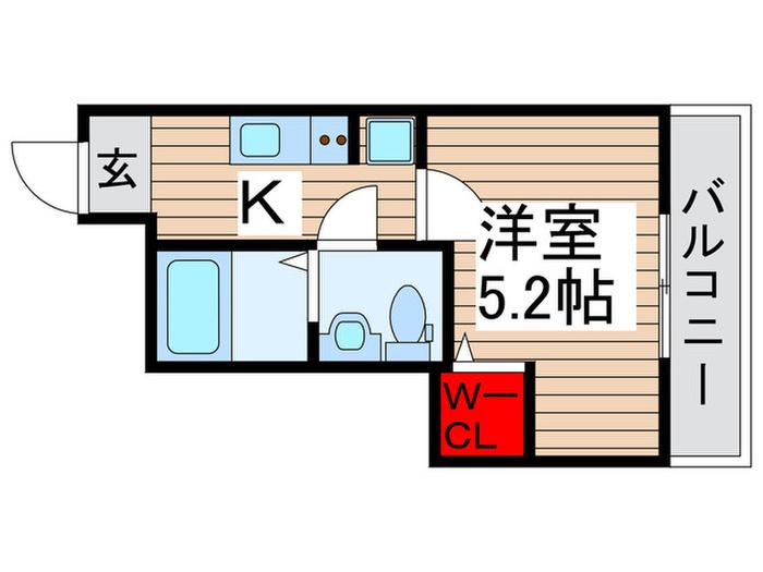 ヒルズ八柱II(1K/2階)の間取り写真