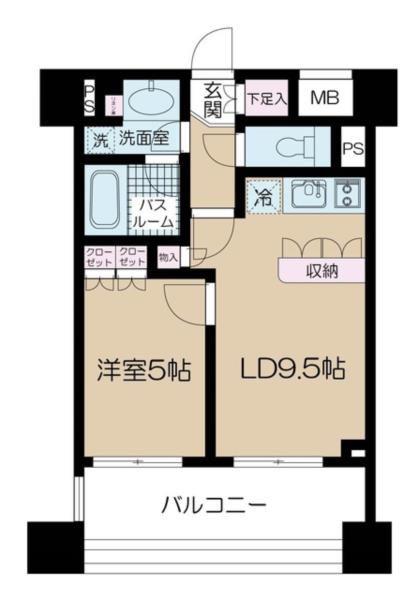 プライア渋谷(1LDK/12階)の間取り写真