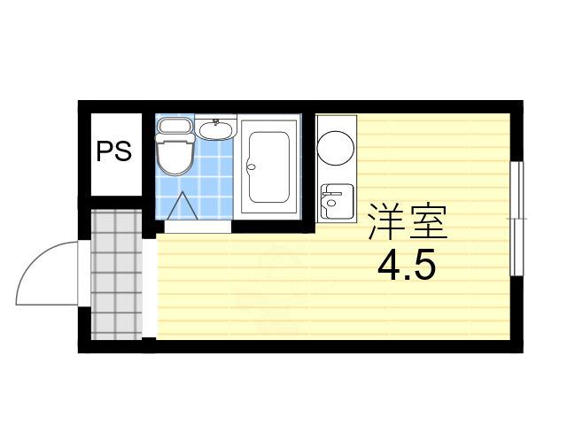 ライフステージ二番館(ワンルーム/2階)の間取り写真
