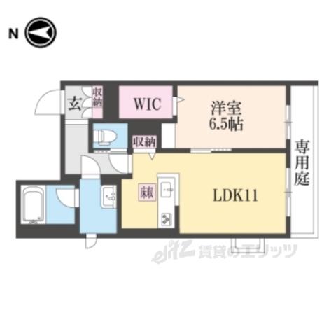 シャーメゾン京都西七条(1LDK/1階)の間取り写真