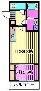ジーメゾン大宮三橋ミューラ(1LDK/2階)の間取り写真