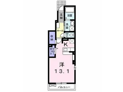 マインド ハート(ワンルーム/1階)の間取り写真