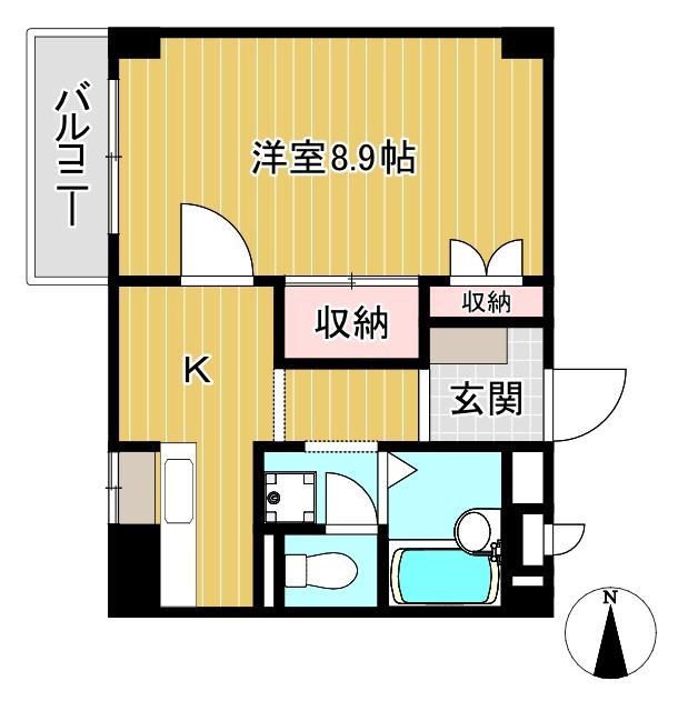 スリジエ(1K/2階)の間取り写真