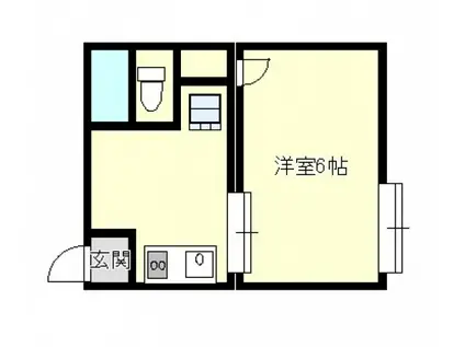 K36APARTMENT京山(ワンルーム/1階)の間取り写真