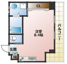 中天マンション(1K/4階)の間取り写真